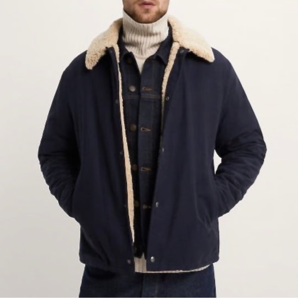 Zara Men’s large Sherpa button down jacket